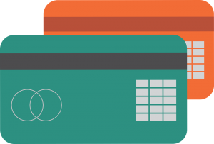 Illustration of two generic credit card